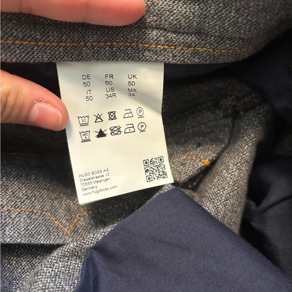 Hugo Boss Orange Men’s Slim Fit Gray Work Trouser-Size 34x31 - Picture 6 of 7